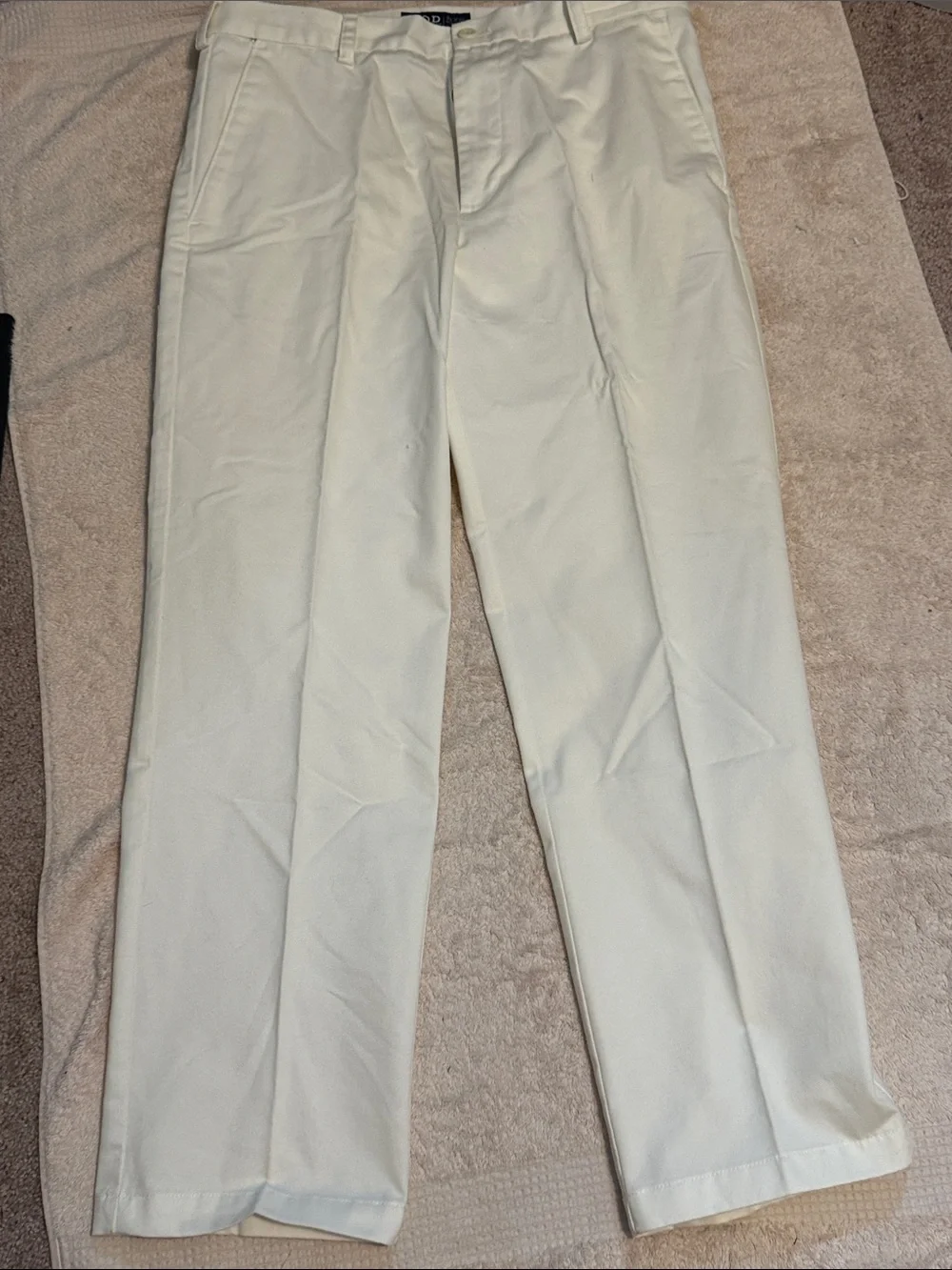 Men's Classic Straight Fit Pants in Off-White